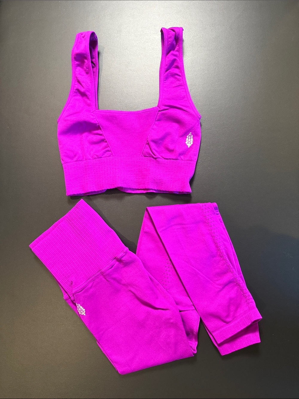 Free People Active Seamless Crop Top & Leggings Set - Vibrant Magenta
